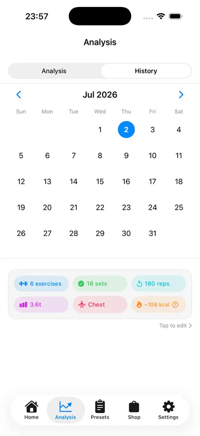 Workout logging